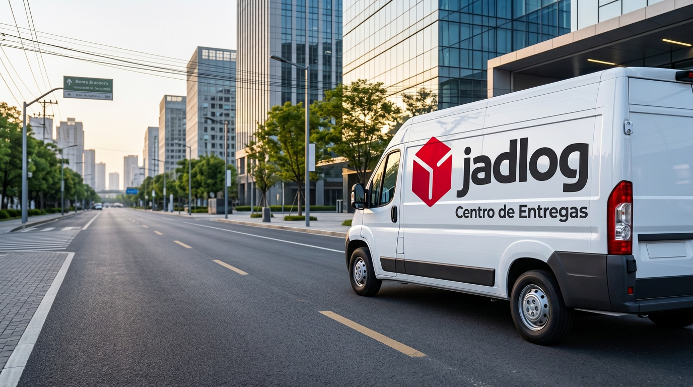 Veículo Jadlog em rota urbana